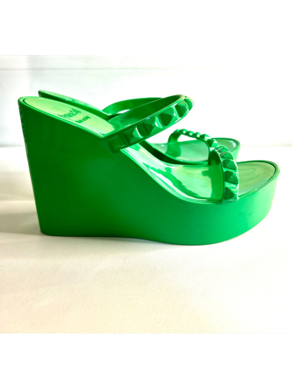 Carmen Sol Tonino Italian Jelly Wedge Summer Sandals Women Size 8 - Picture 4 of 7